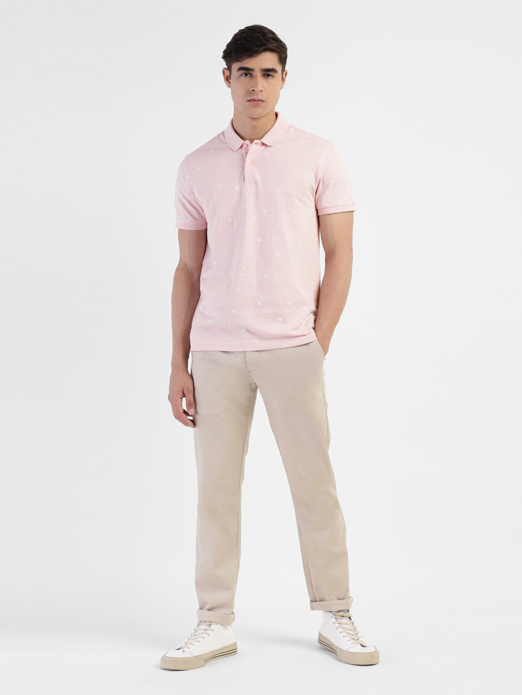 Men's Geometric Print Polo T-shirt