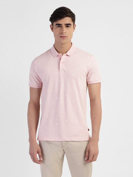 Men's Geometric Print Polo T-shirt