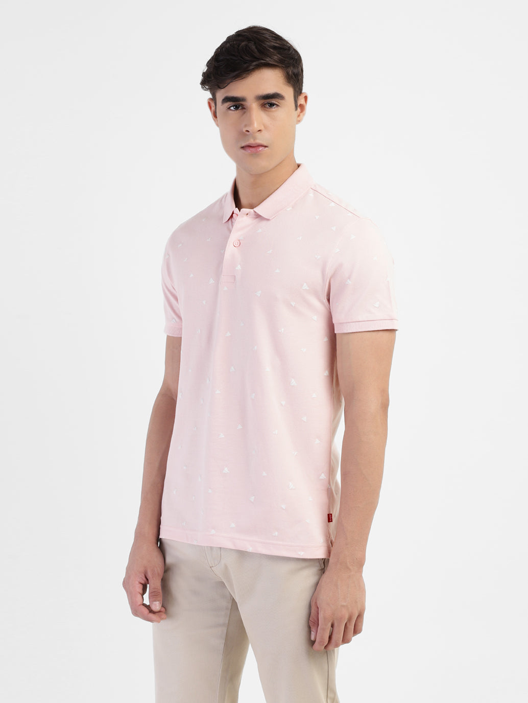 Men's Geometric Print Polo T-shirt