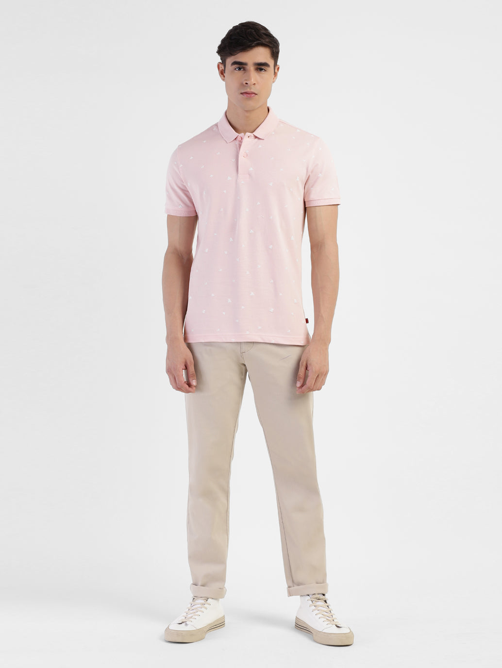 Men's Geometric Print Polo T-shirt