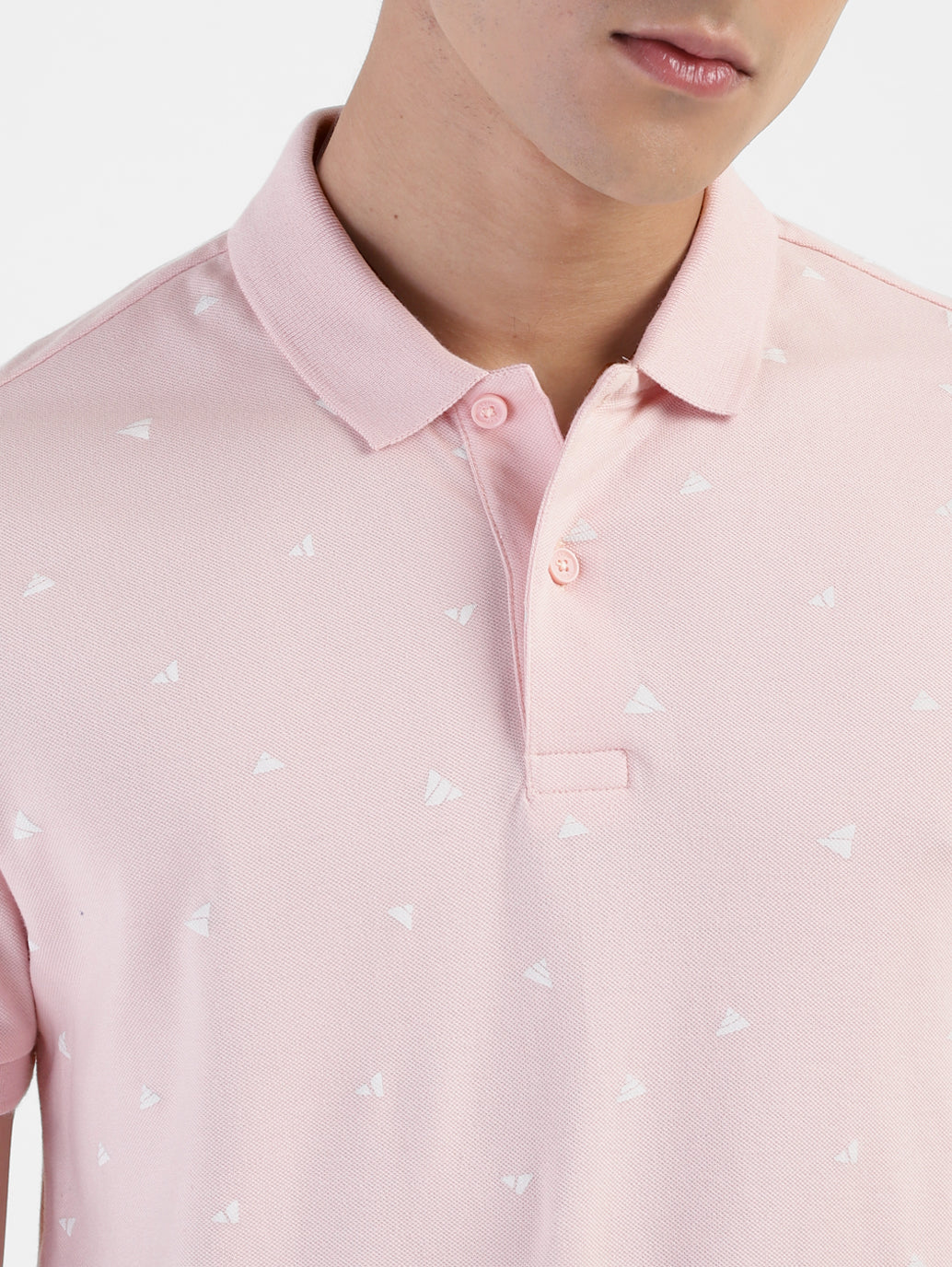 Men's Geometric Print Polo T-shirt