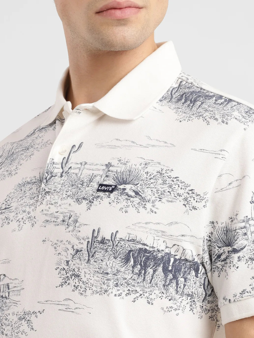 Men's Abstract Slim Fit Polo T-Shirt