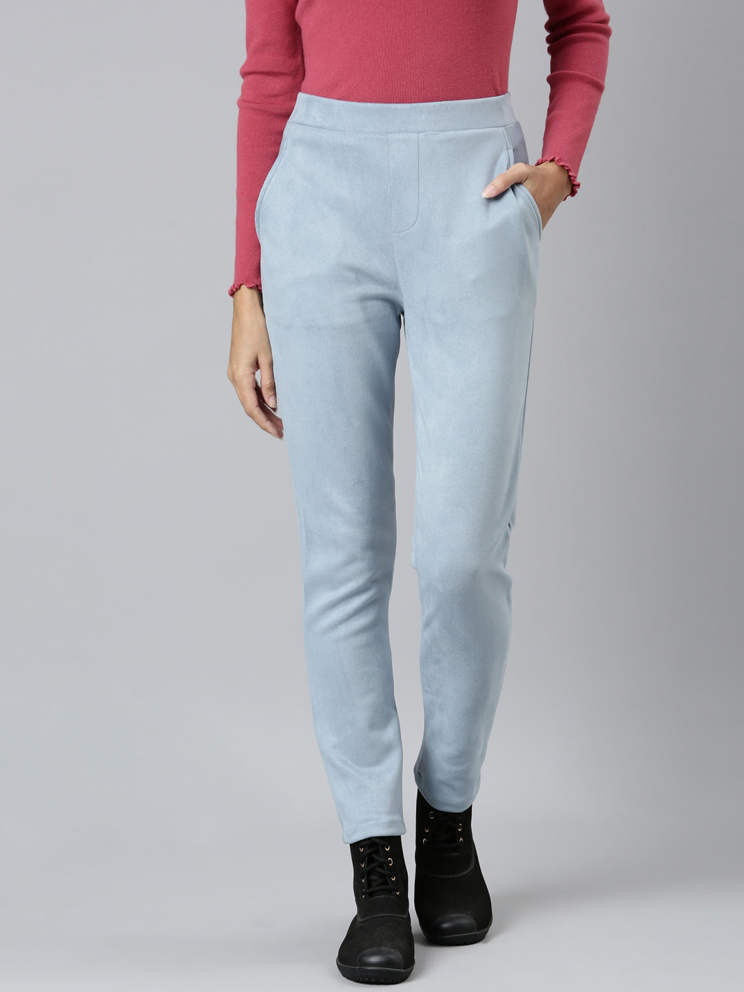 Aqua Poly Stretch Suede Tregging