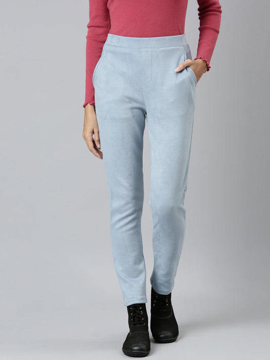 Aqua Poly Stretch Suede Tregging