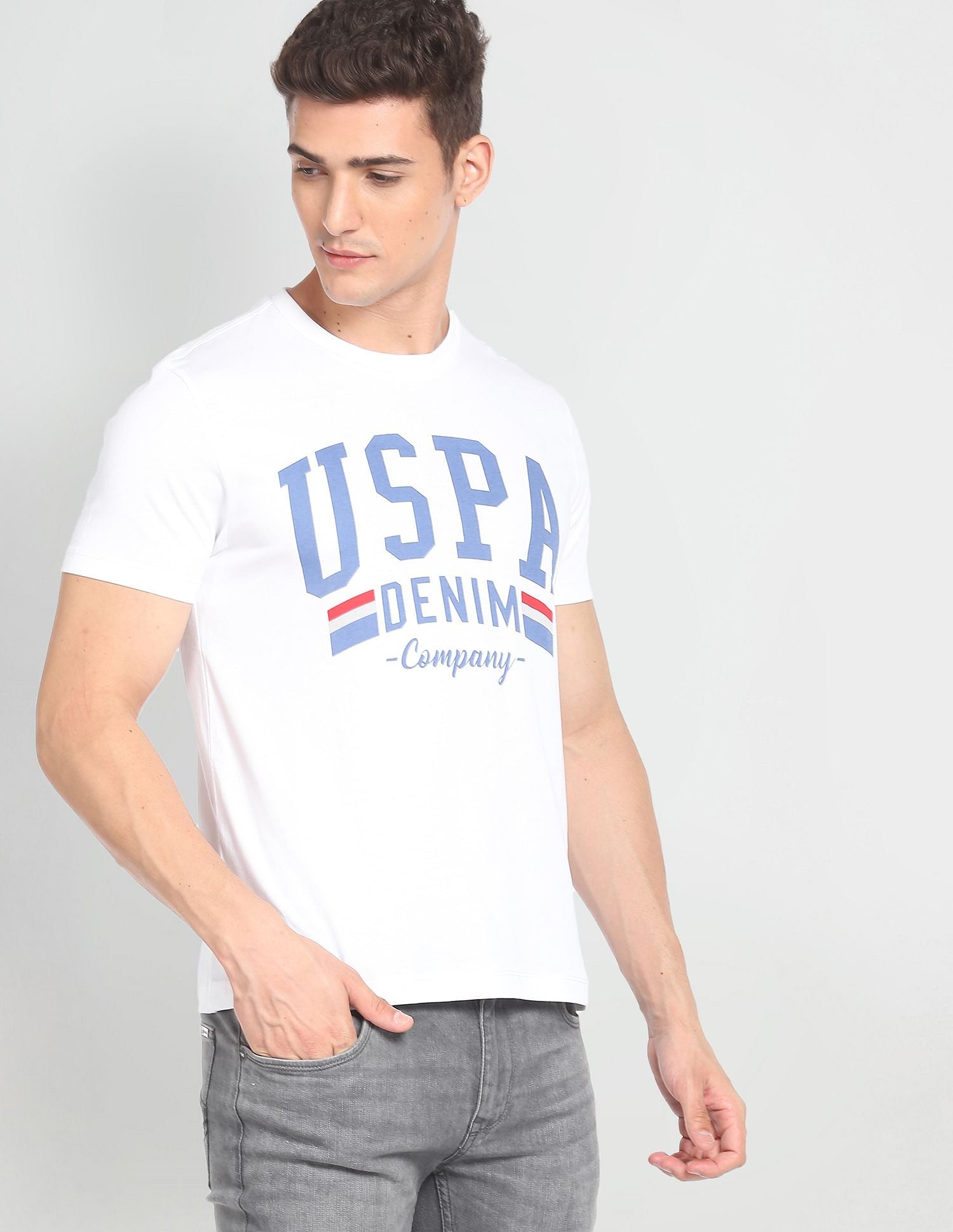 U.S. Polo Assn. Denim Co. Typographic Print Cotton T-Shirt
