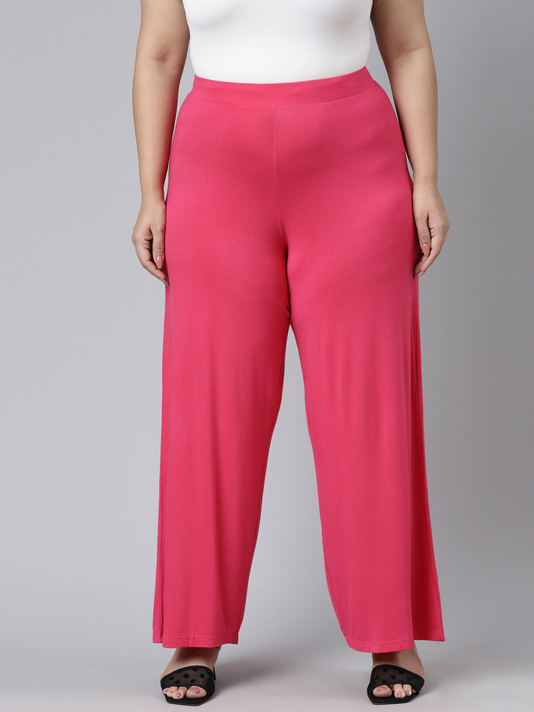 Young Fuchsia Viscose Knit Palazzo