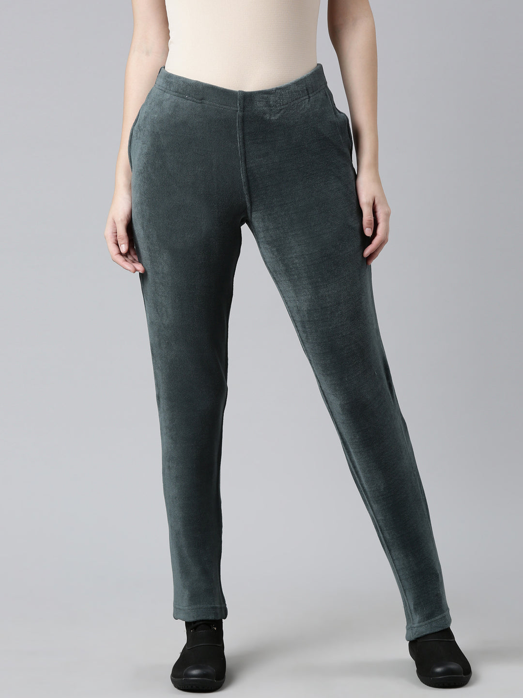 Olive Green Velour Ultra Warm Pants