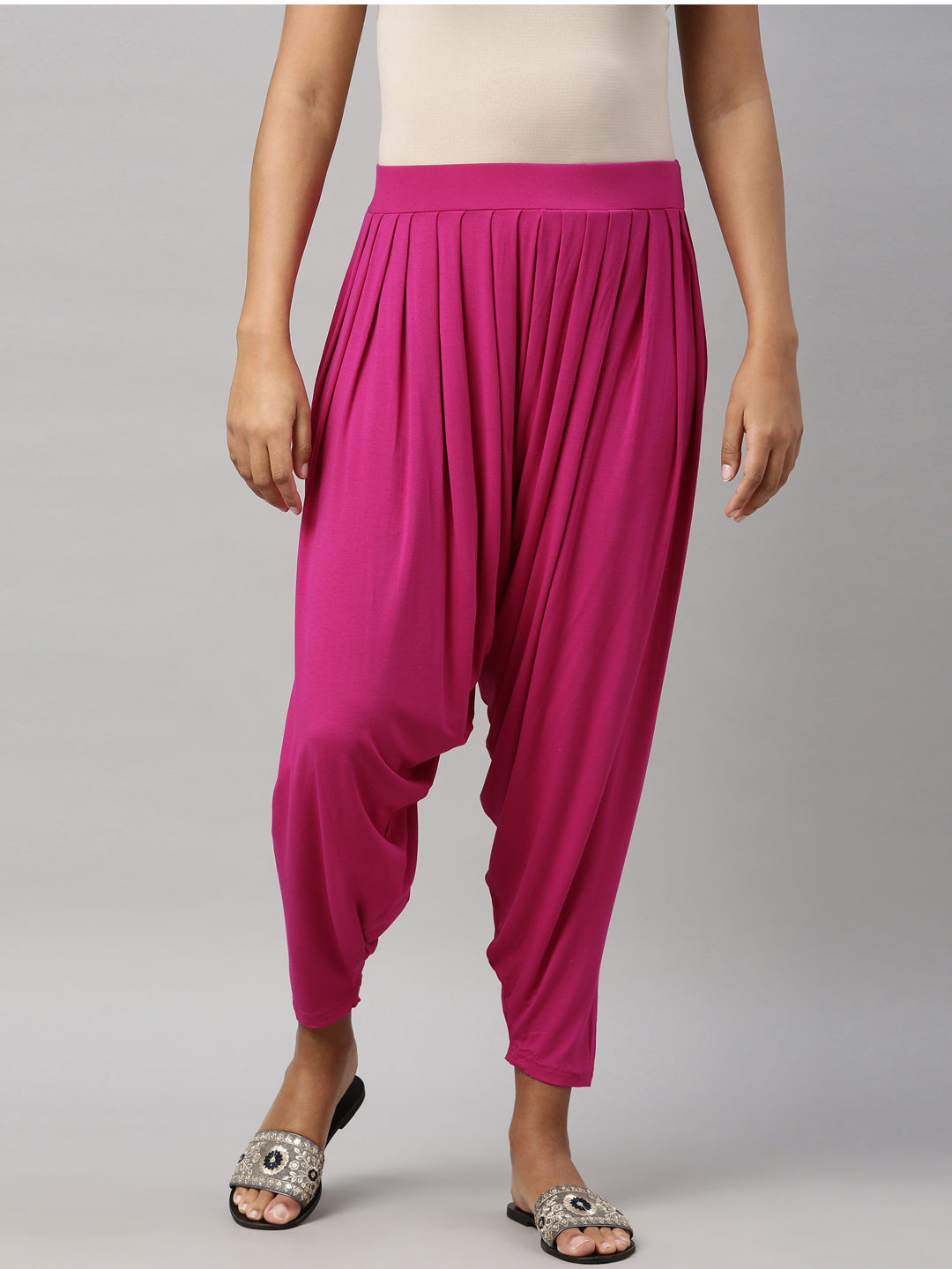 Dark Rose Viscose Stretch Patiala