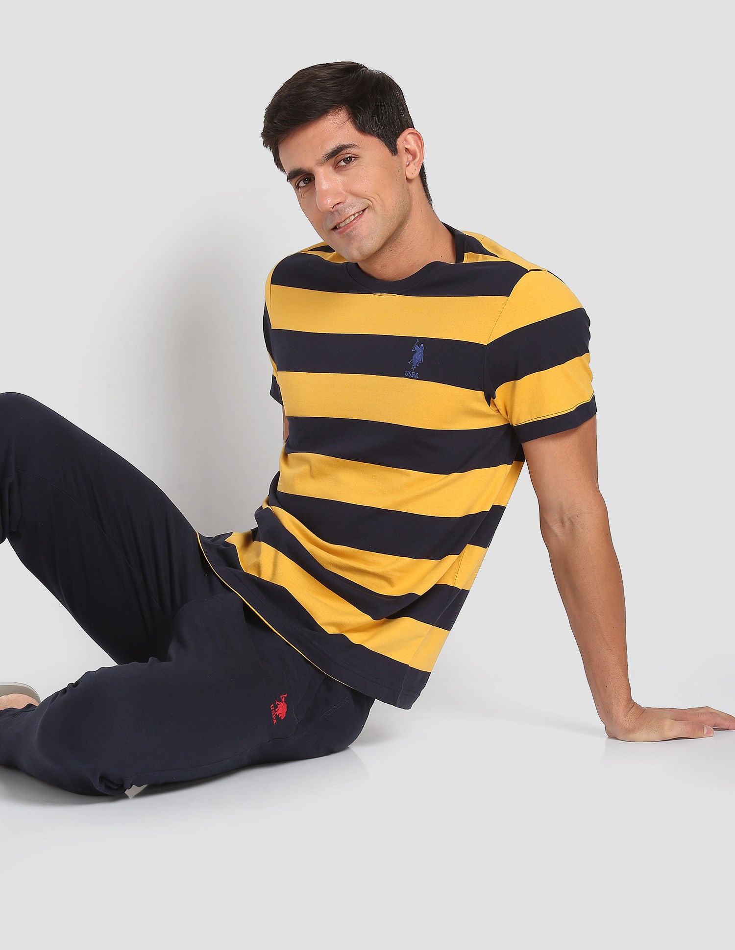 USPA Innerwear Crew Neck Striped I688 Lounge T-Shirt - Pack Of 1