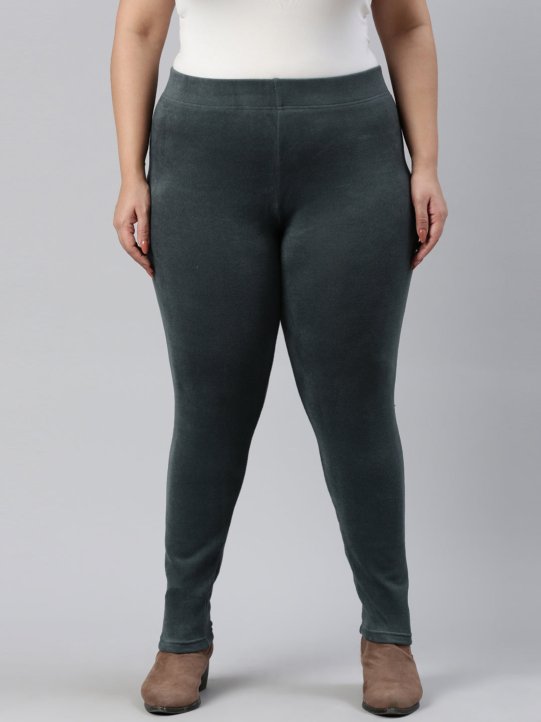 Olive Green Velour Ultra Warm Pants