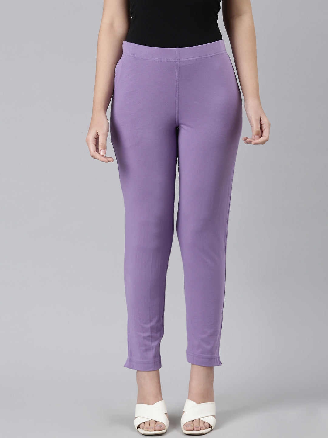 Lilac Cotton Stretch Kurti Pants
