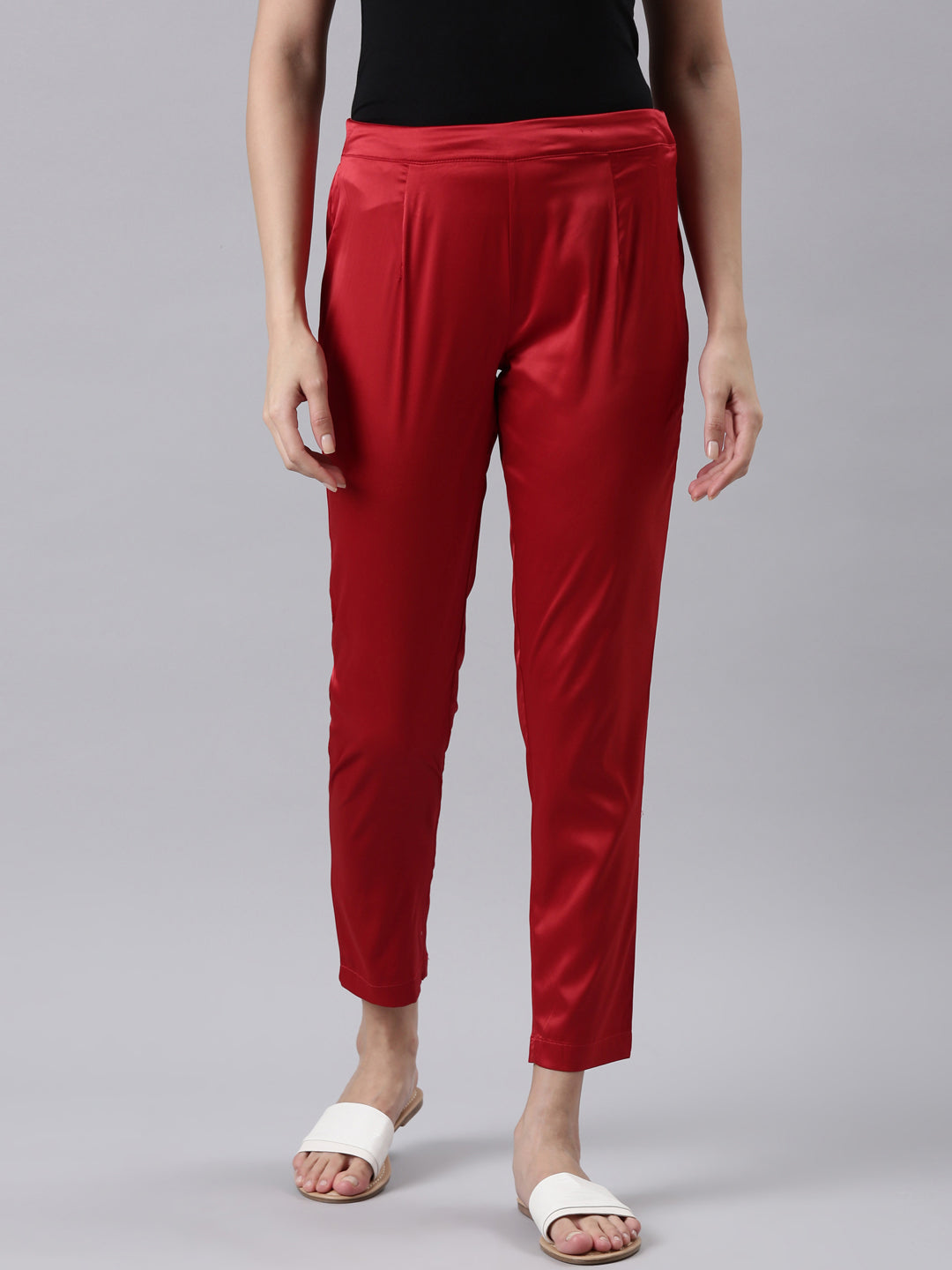 Cherry Polyester Shiny Pants