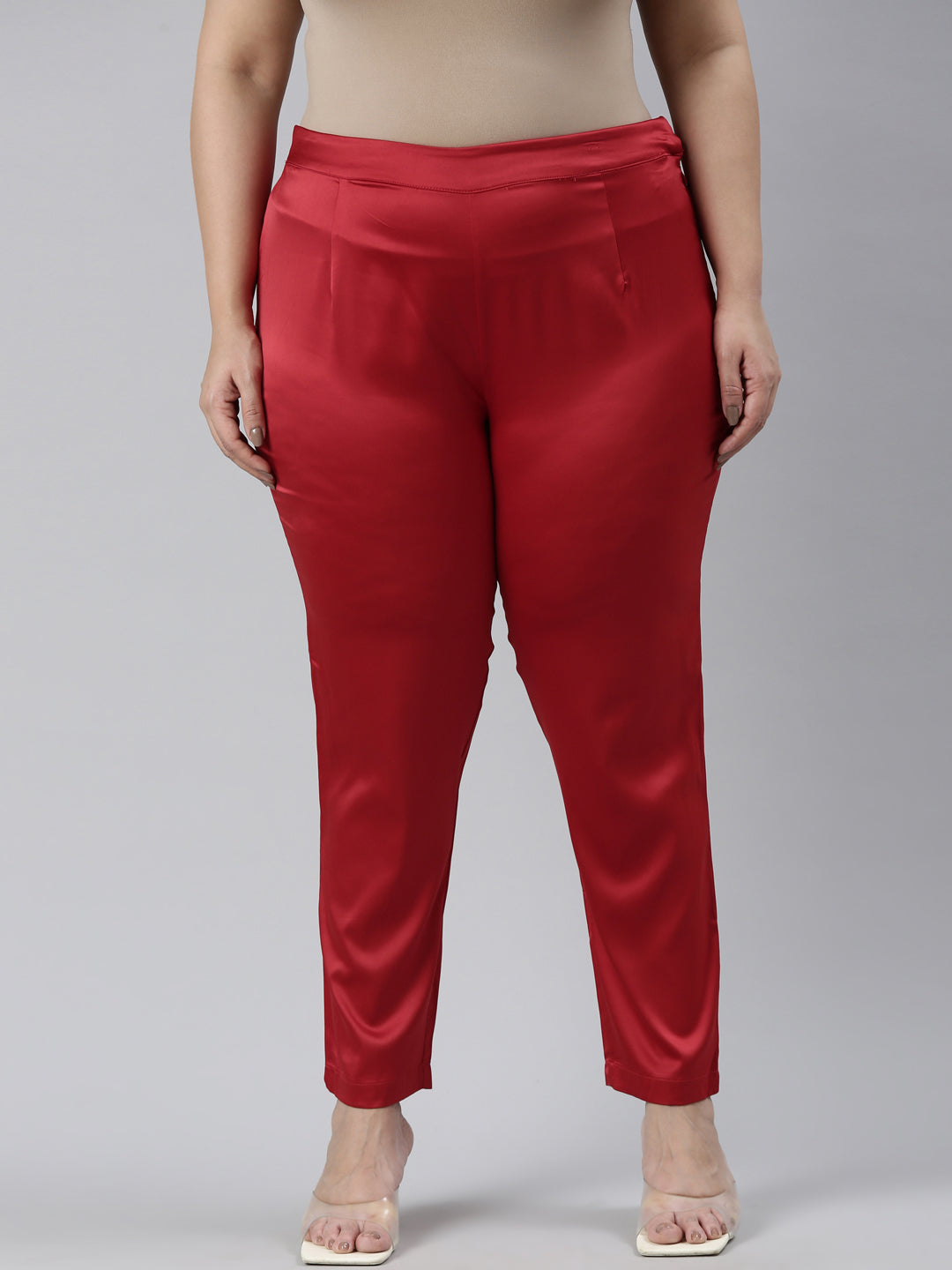 Cherry Polyester Shiny Pants