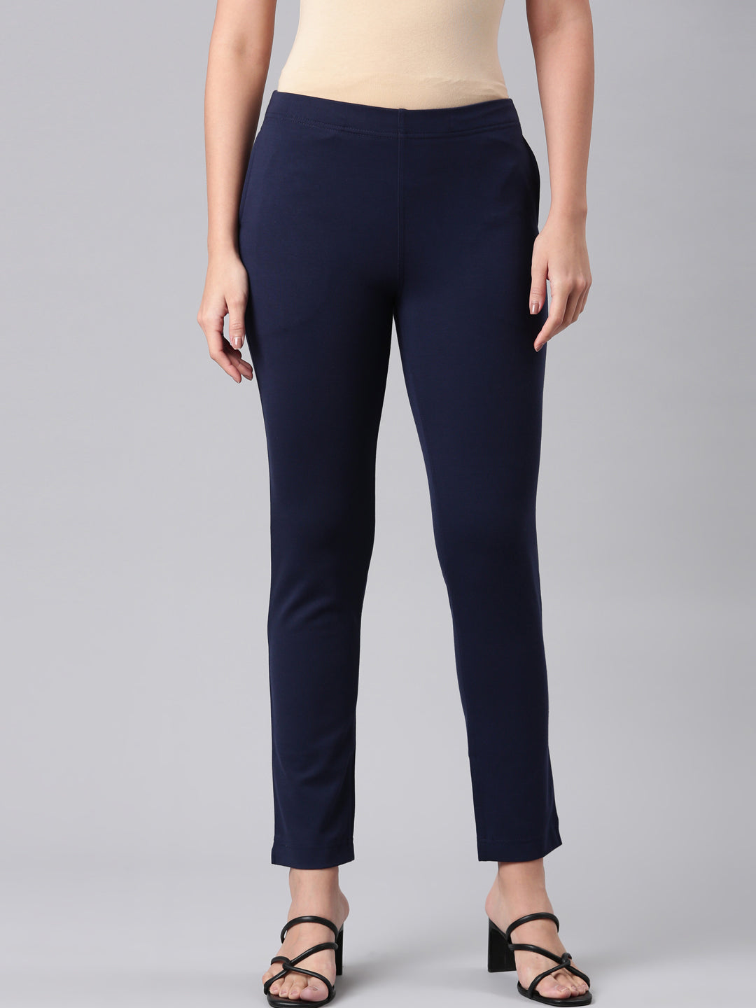 Navy Ponte Smart Fit Kurti Pant