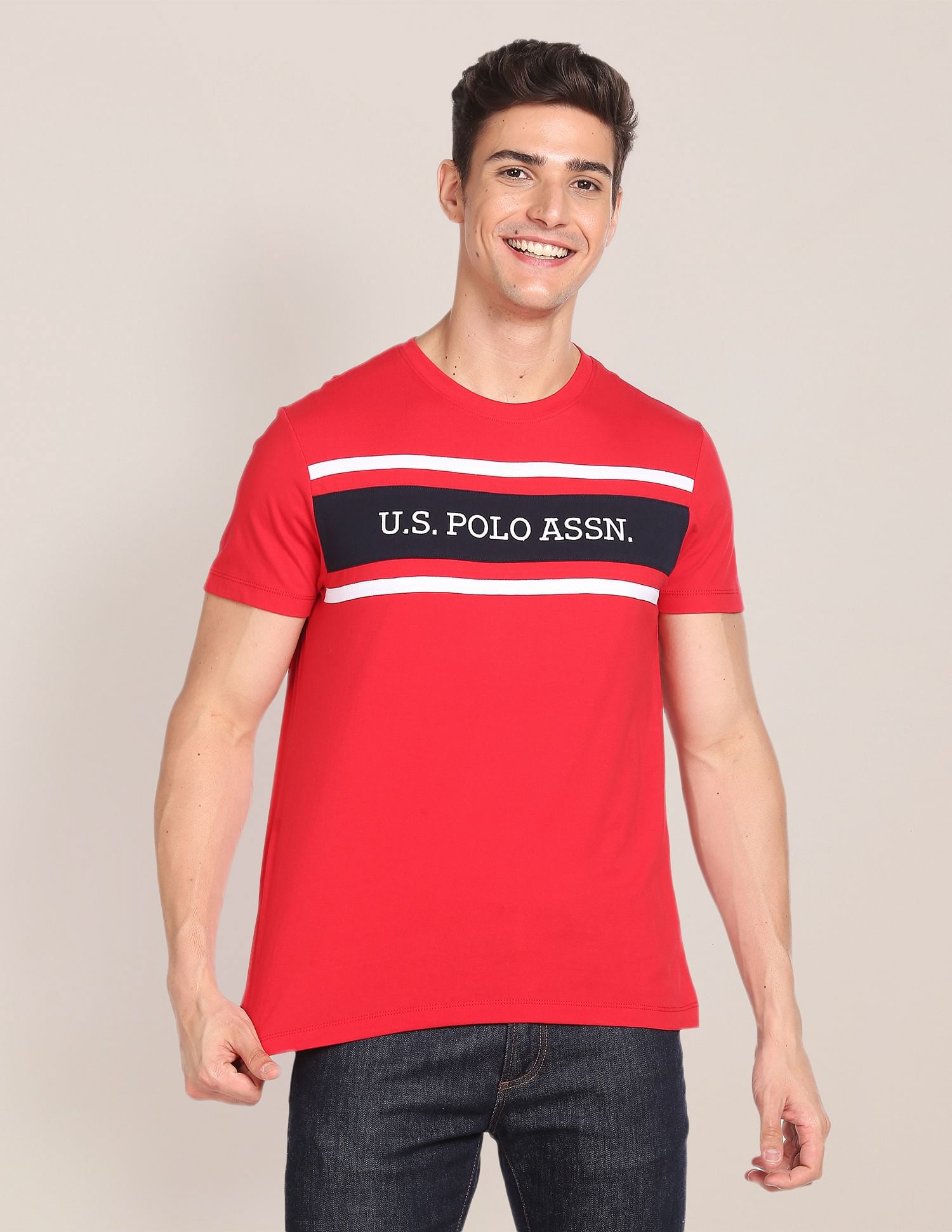 U.S. Polo Assn. Brand Embroidered Cotton T-Shirt