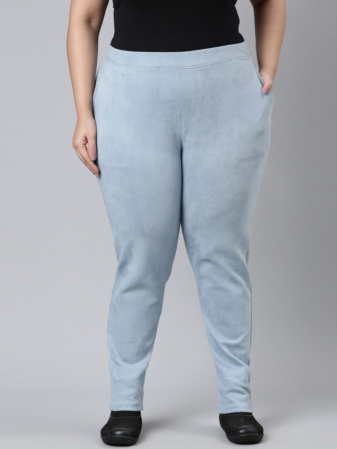 Aqua Poly Stretch Suede Tregging