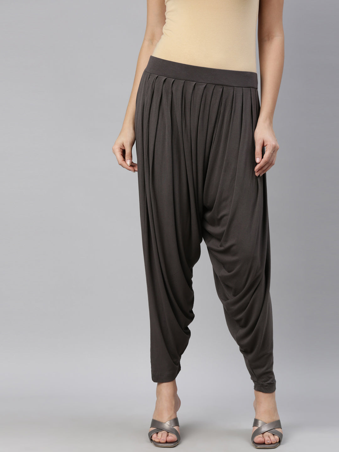 Silver Grey Viscose Stretch Patiala