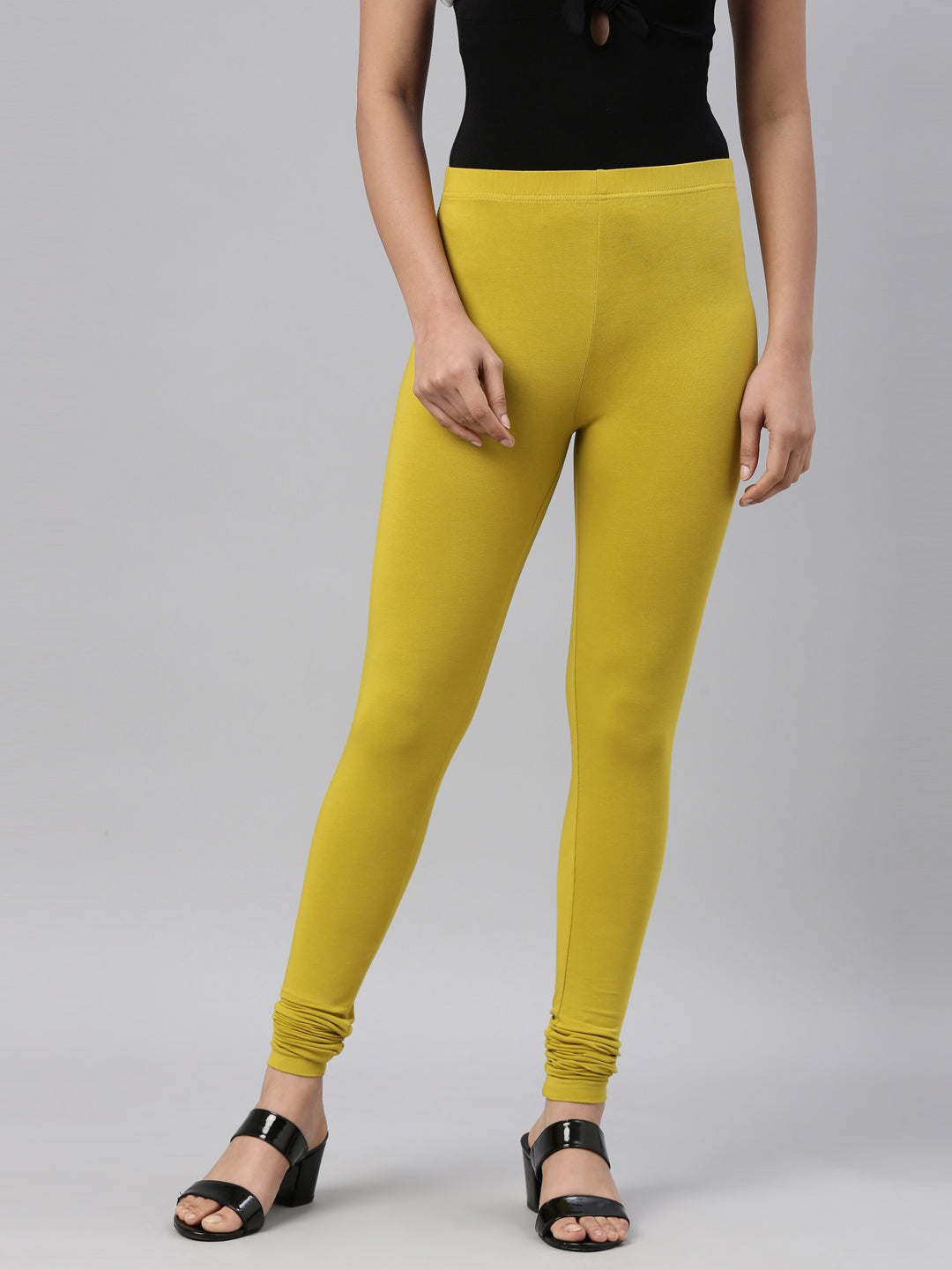 Parrot Green Cotton Stretch Churidar