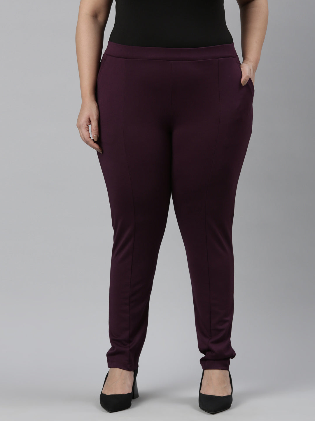 Dark Wine Roma Ponte Pants