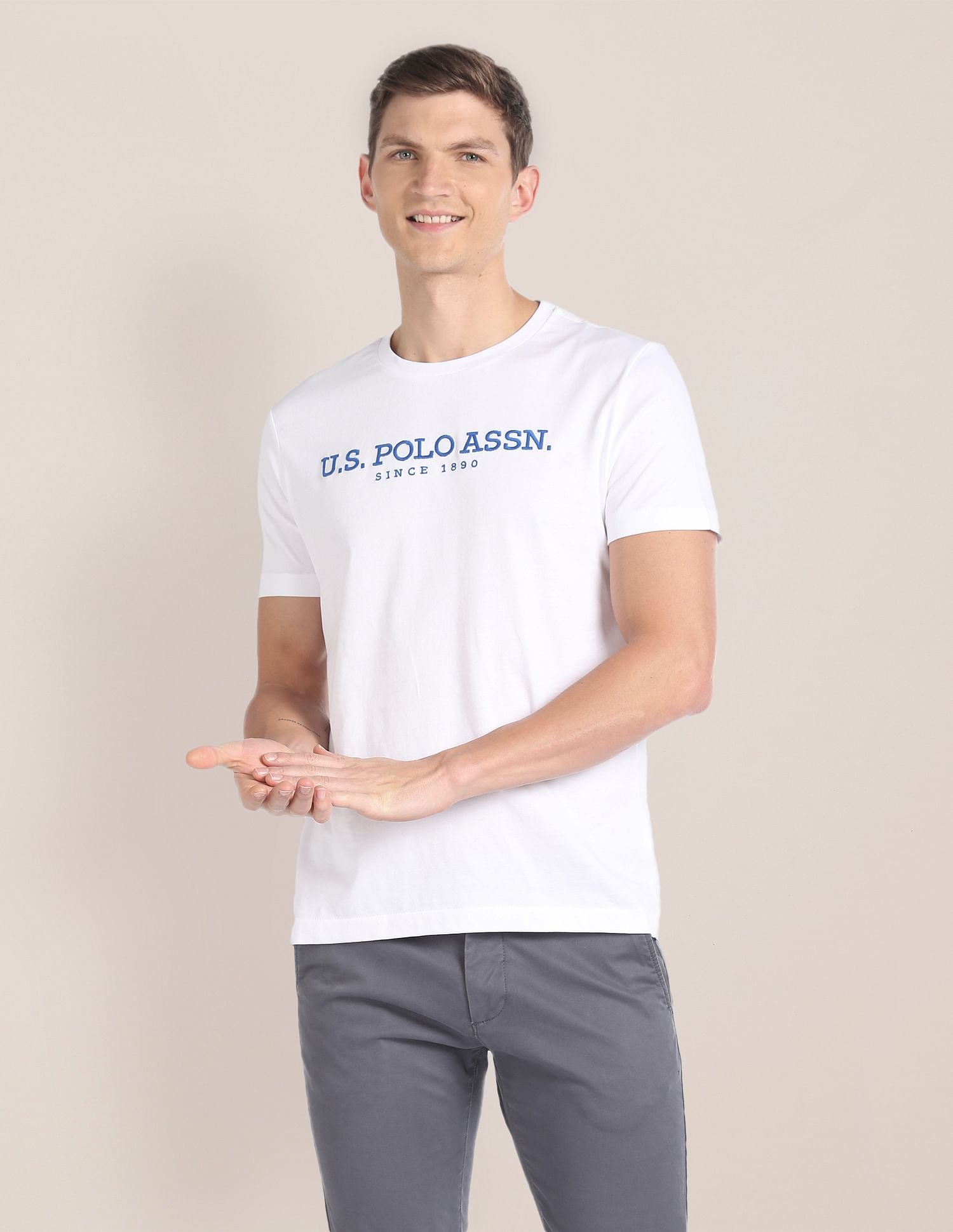 U.S. Polo Assn. Denim Co. Crew Neck Brand Embroidered T-Shirt