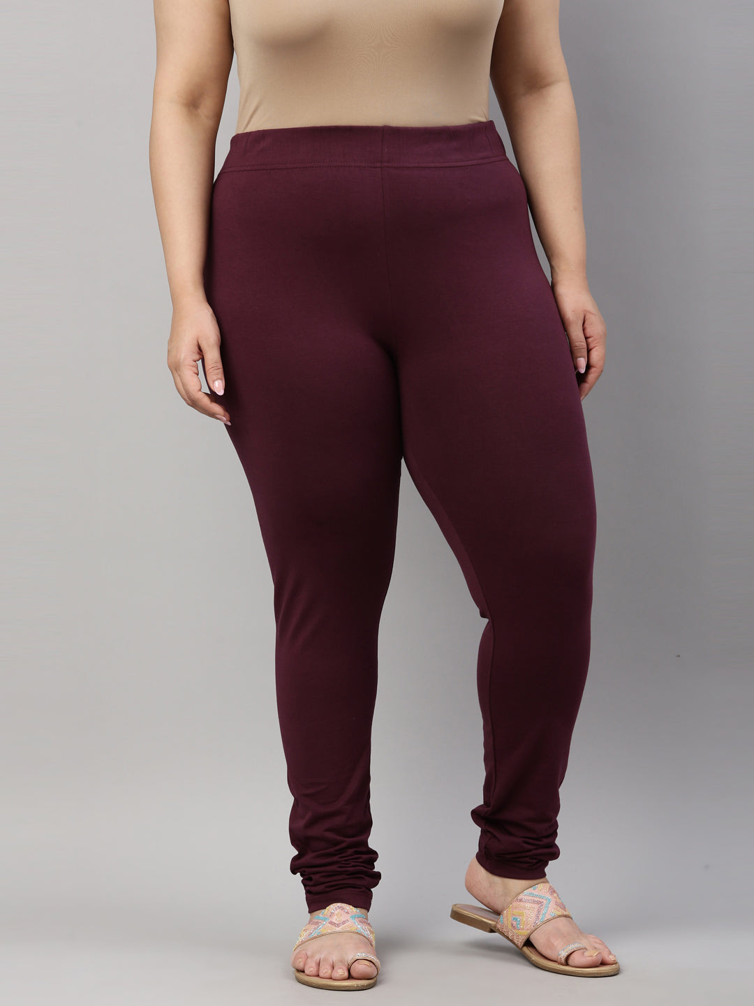 Dark Purple Cotton Stretch Churidar