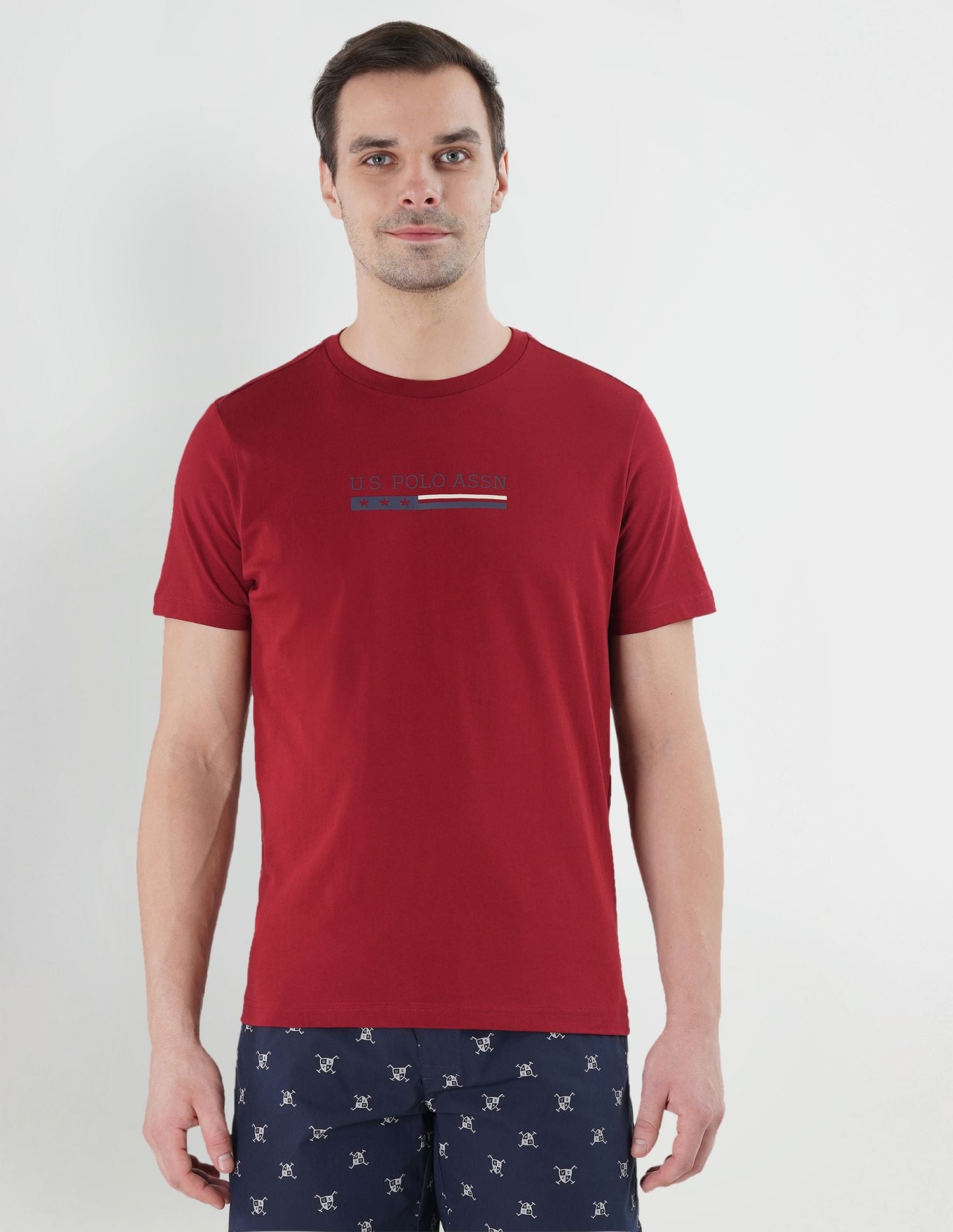 USPA Innerwear Crew Neck Brand Print LE001 Lounge T-Shirt - Pack Of 1