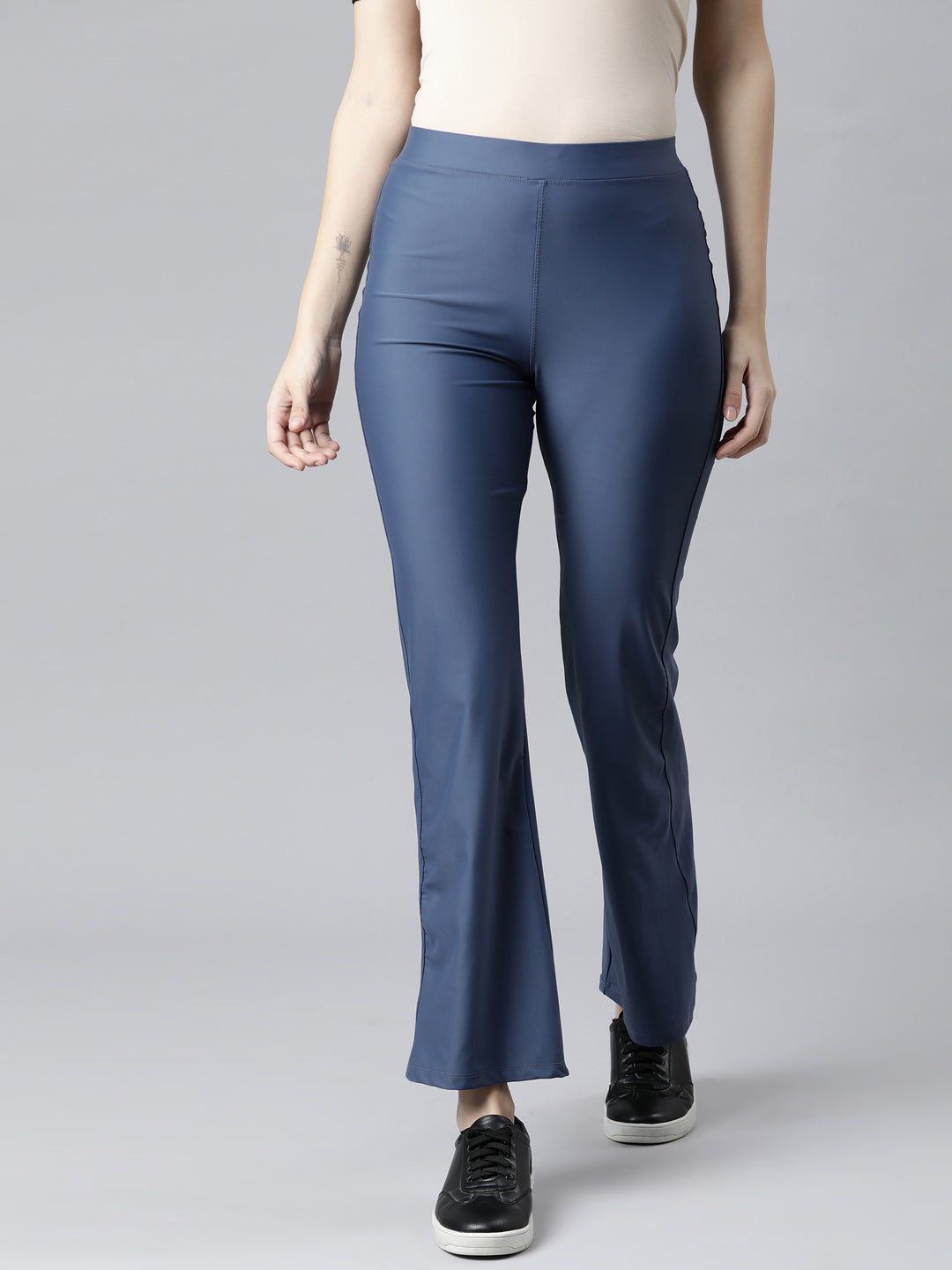 Jeans Blue Nylon Stretch Bell Bottom