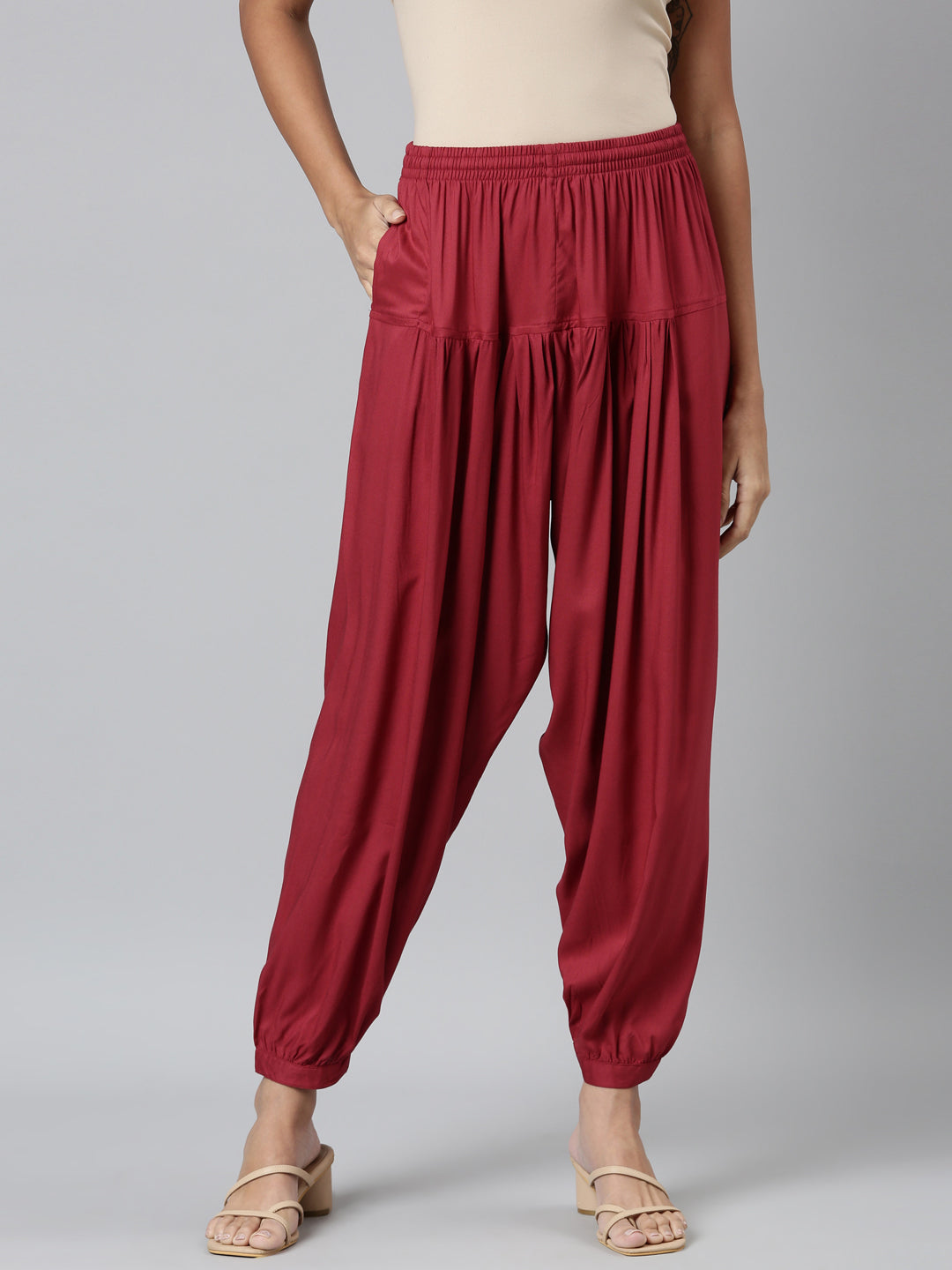 Cherry Woven Viscose Harem Pant