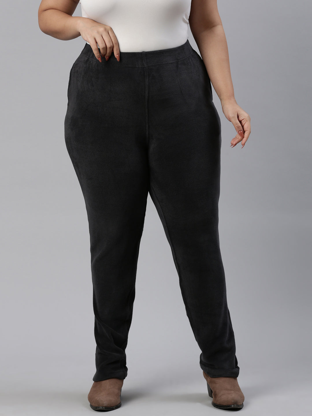 Silver Grey Velour Ultra Warm Pants