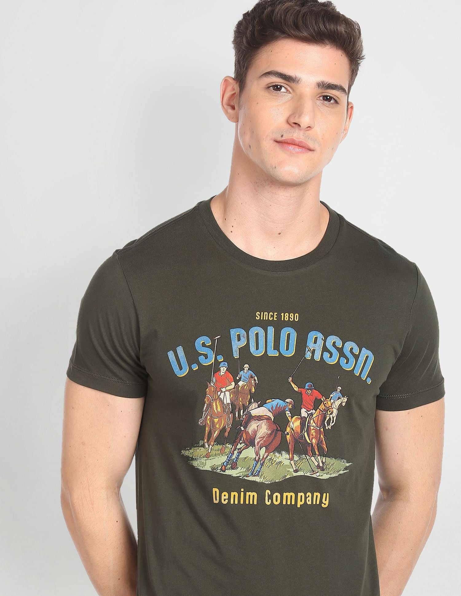 Brand Print Crew Neck T-Shirt