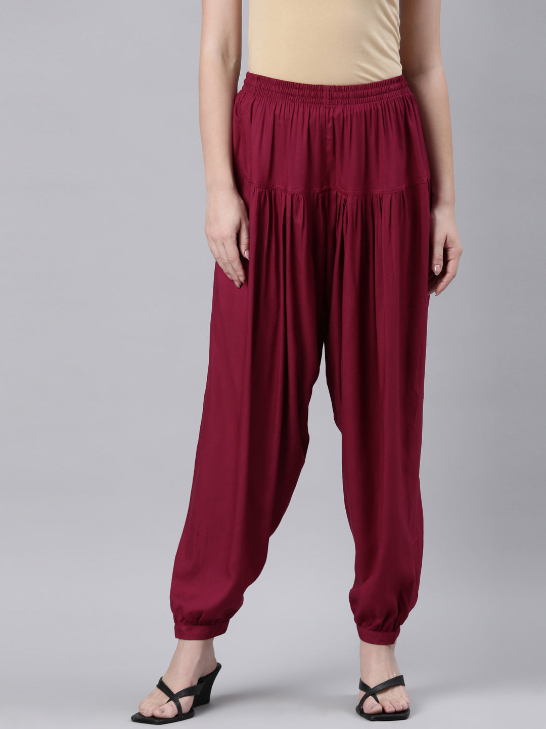 Dark Rose Woven Viscose Harem Pant