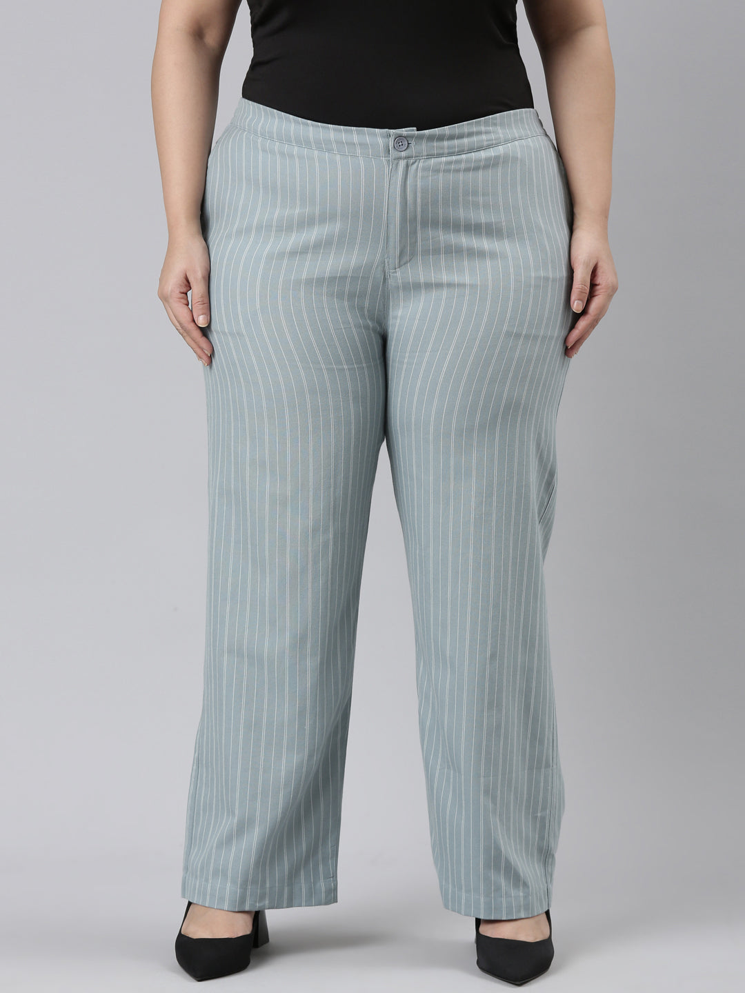 Blue Cotton Stripes Cargo Pant