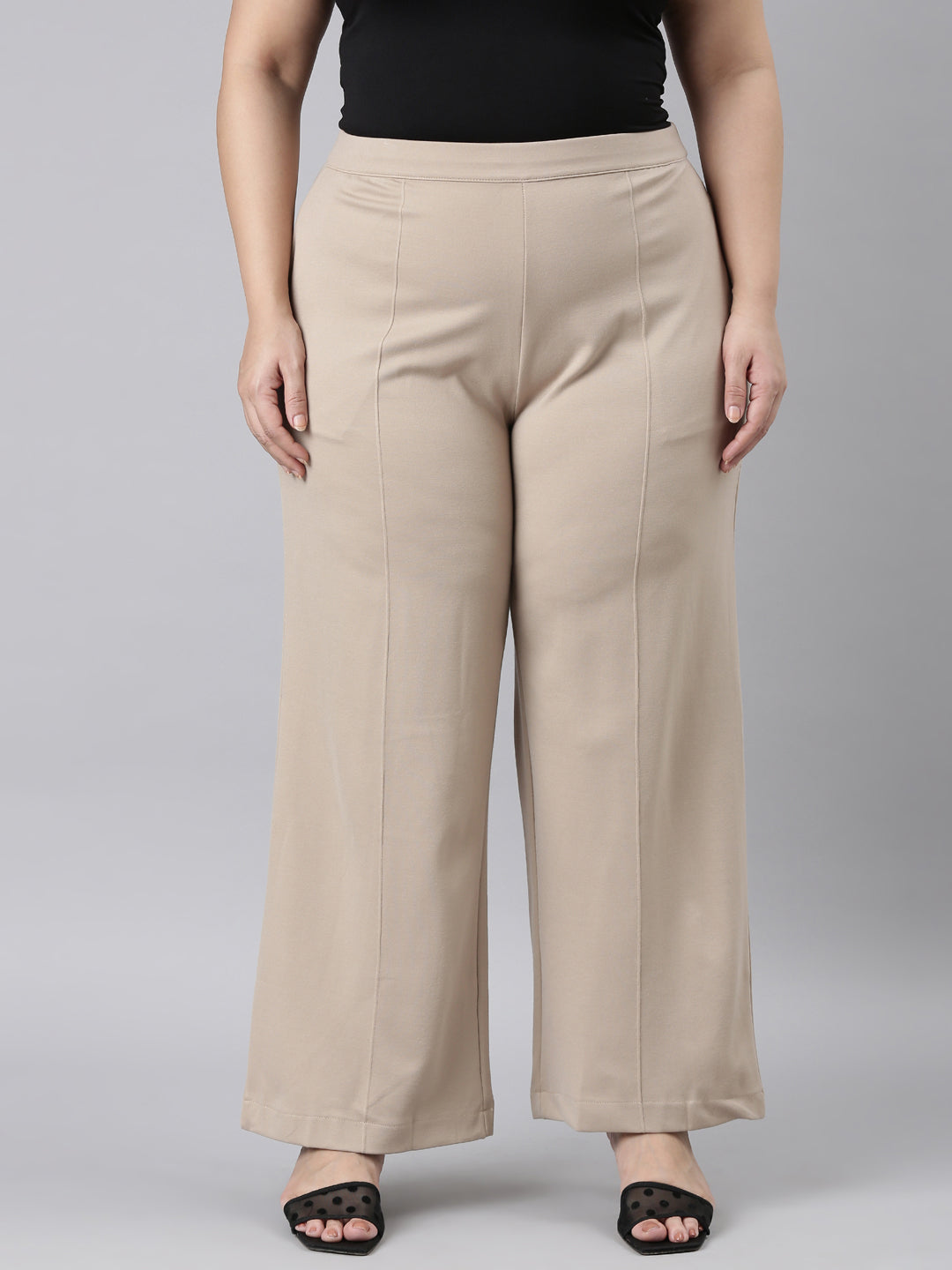Beige Roma Ponte Wide Pants