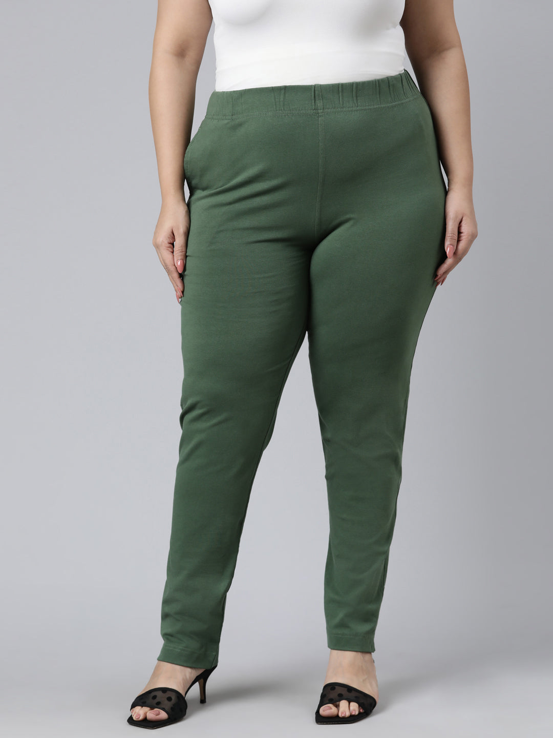Evergreen Cotton Stretch Kurti Pants
