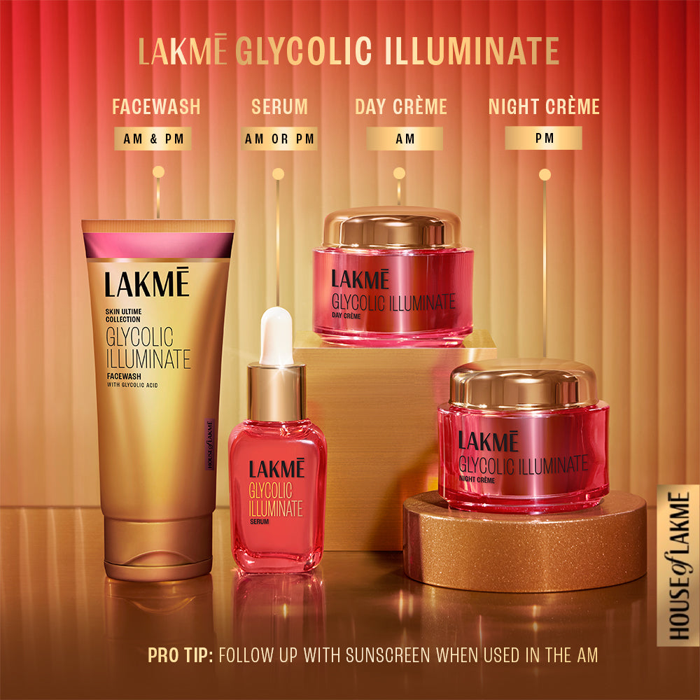 Lakmē Glycolic Illuminate Day Cream with Glycolic Acid for Radiant & Even Tone Skin
