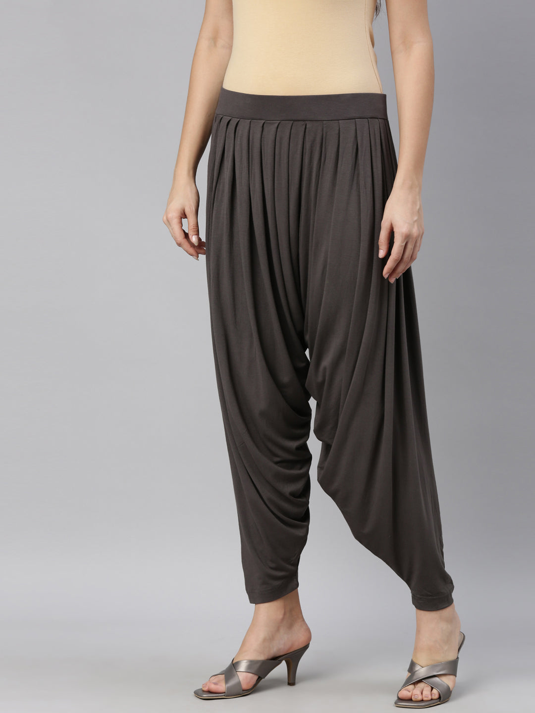 Silver Grey Viscose Stretch Patiala