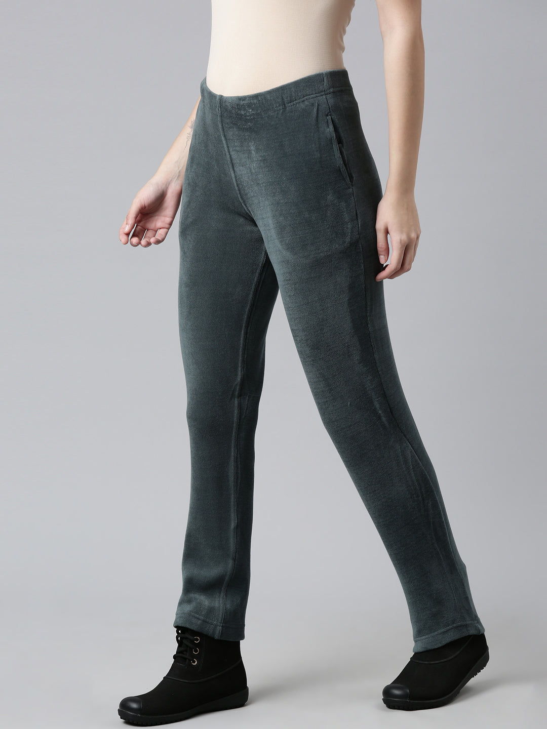 Olive Green Velour Ultra Warm Pants