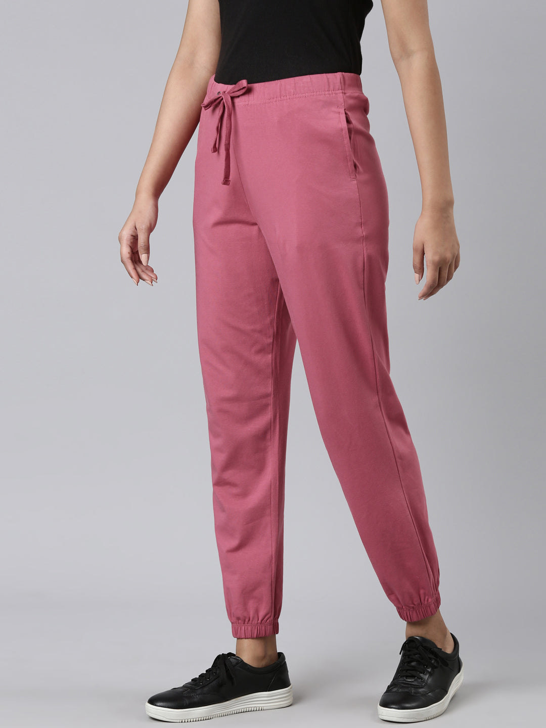 Light Wine Cotton Stretch Casual Joggers