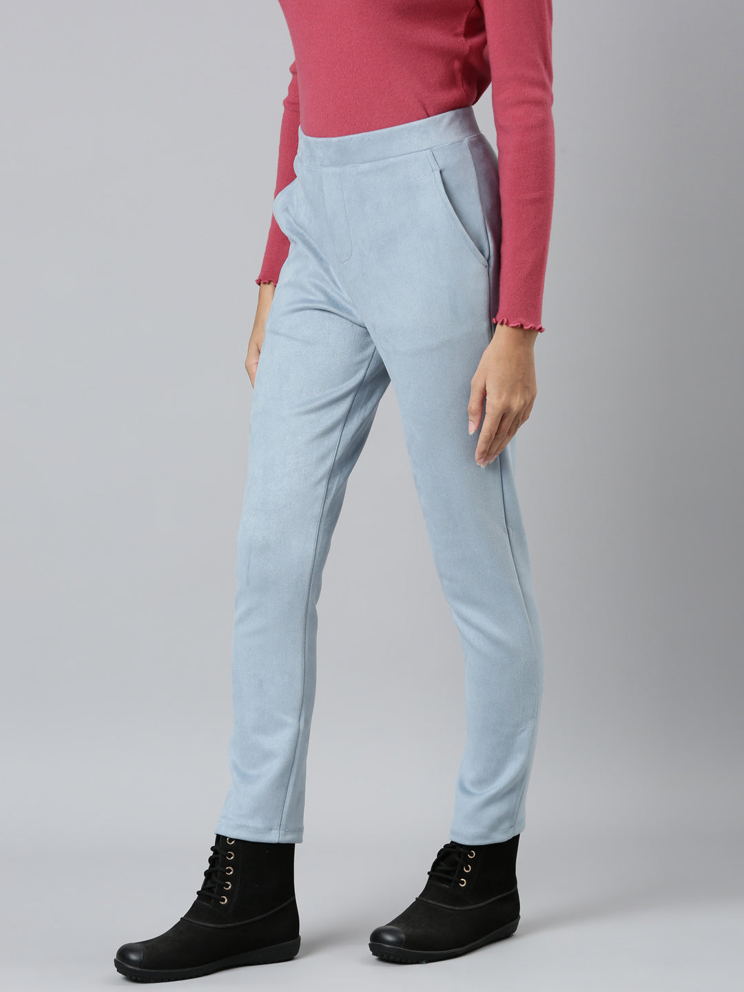 Aqua Poly Stretch Suede Tregging