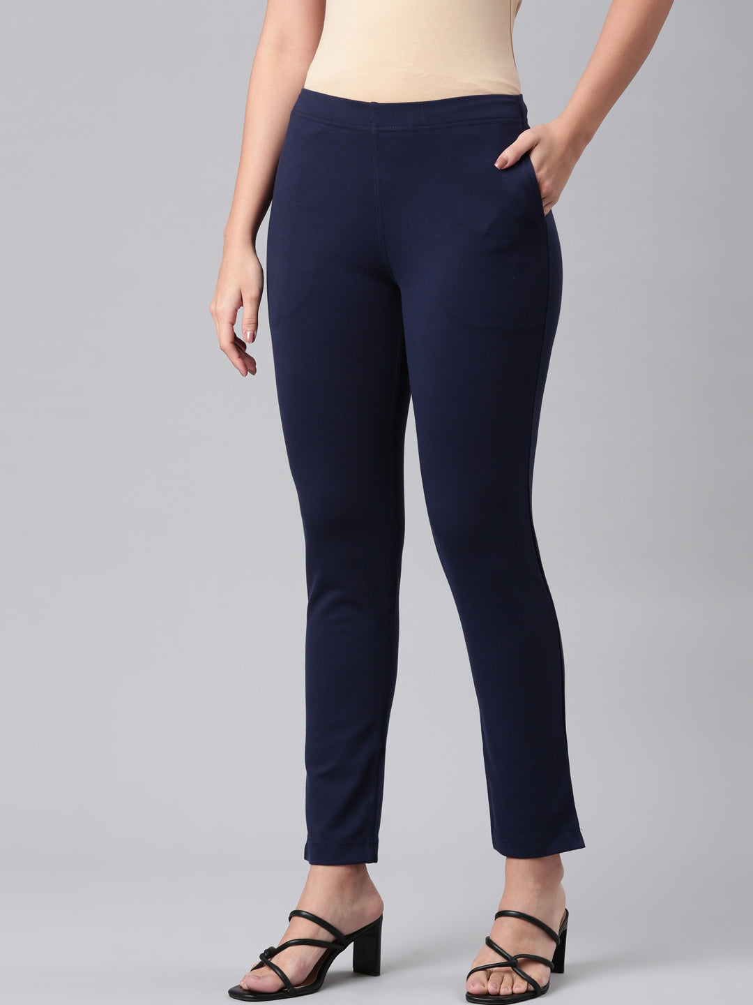 Navy Ponte Smart Fit Kurti Pant