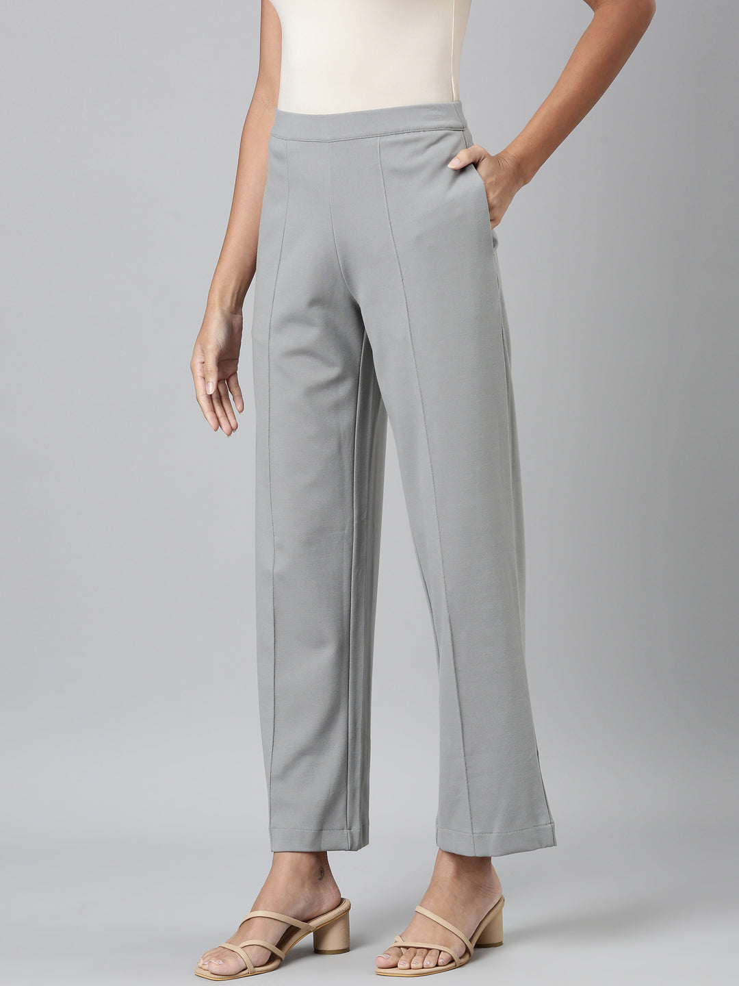 Dusty Green Roma Ponte Wide Pants