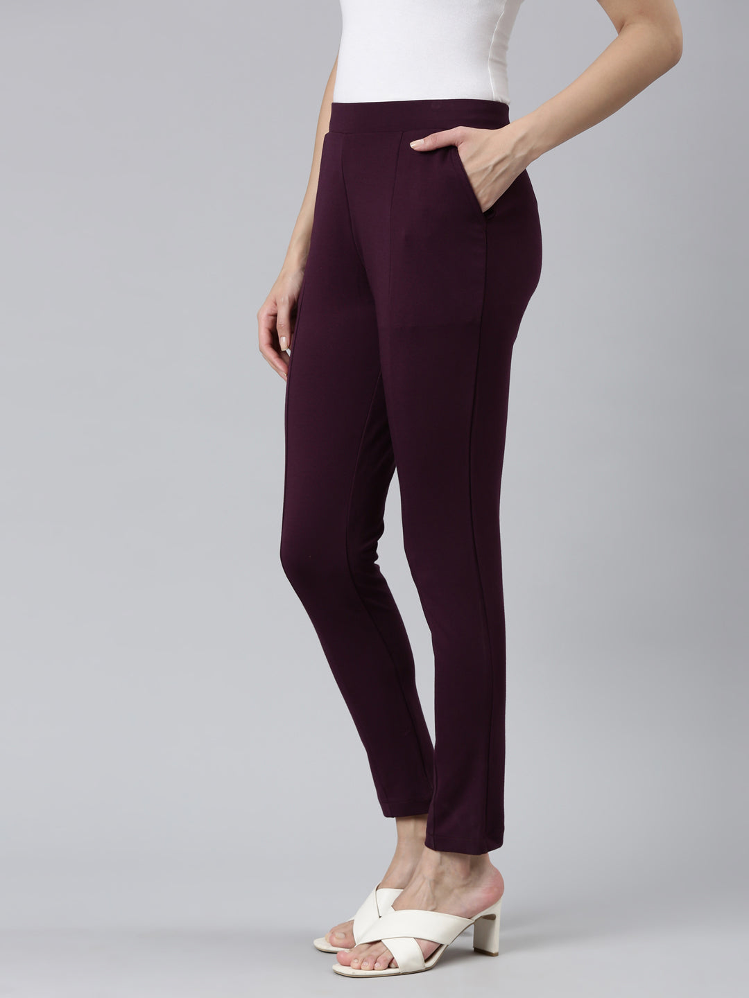 Dark Wine Roma Ponte Pants