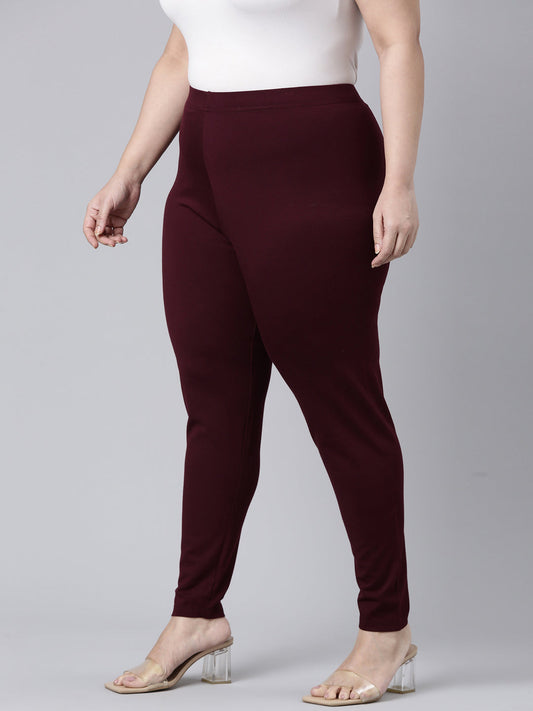Bright Maroon Ponte Smart Fit Leggings