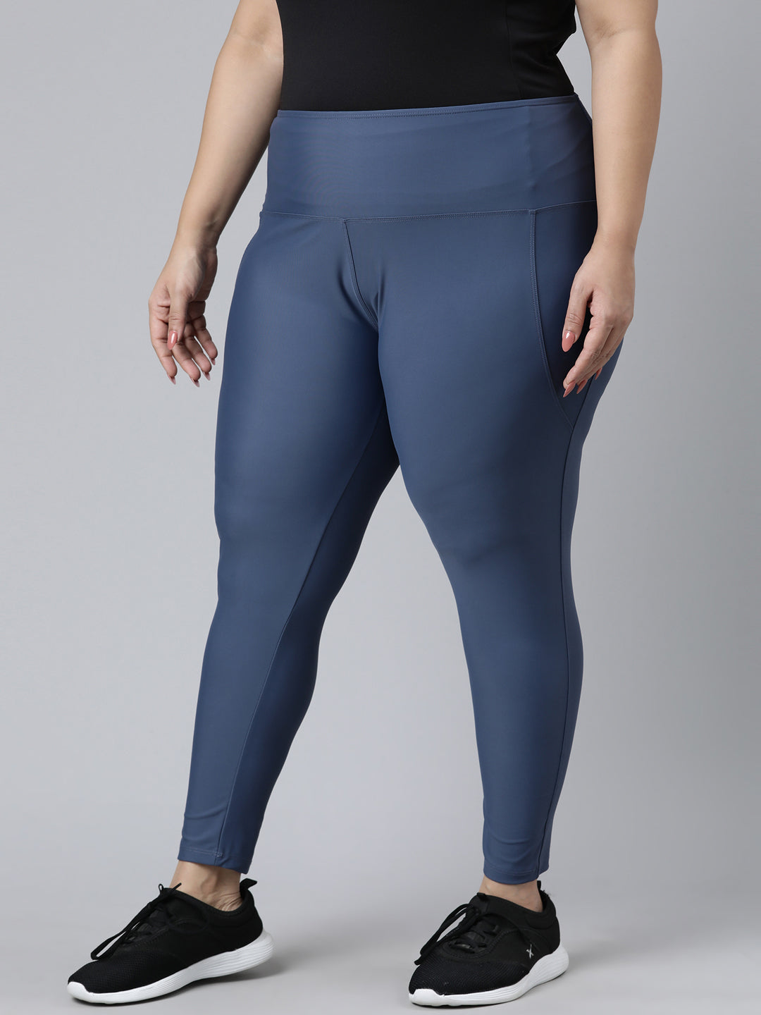 Jeans Blue Nylon Stretch Training Tights