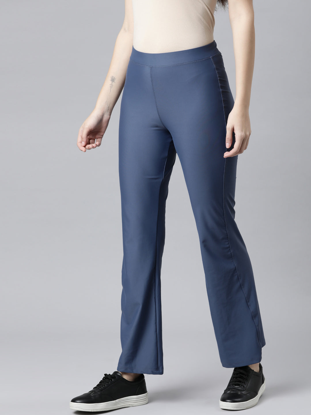 Jeans Blue Nylon Stretch Bell Bottom