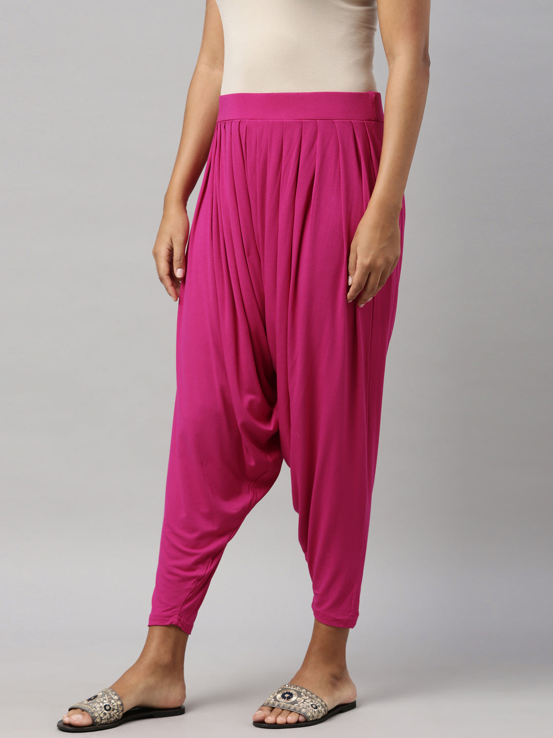 Dark Rose Viscose Stretch Patiala