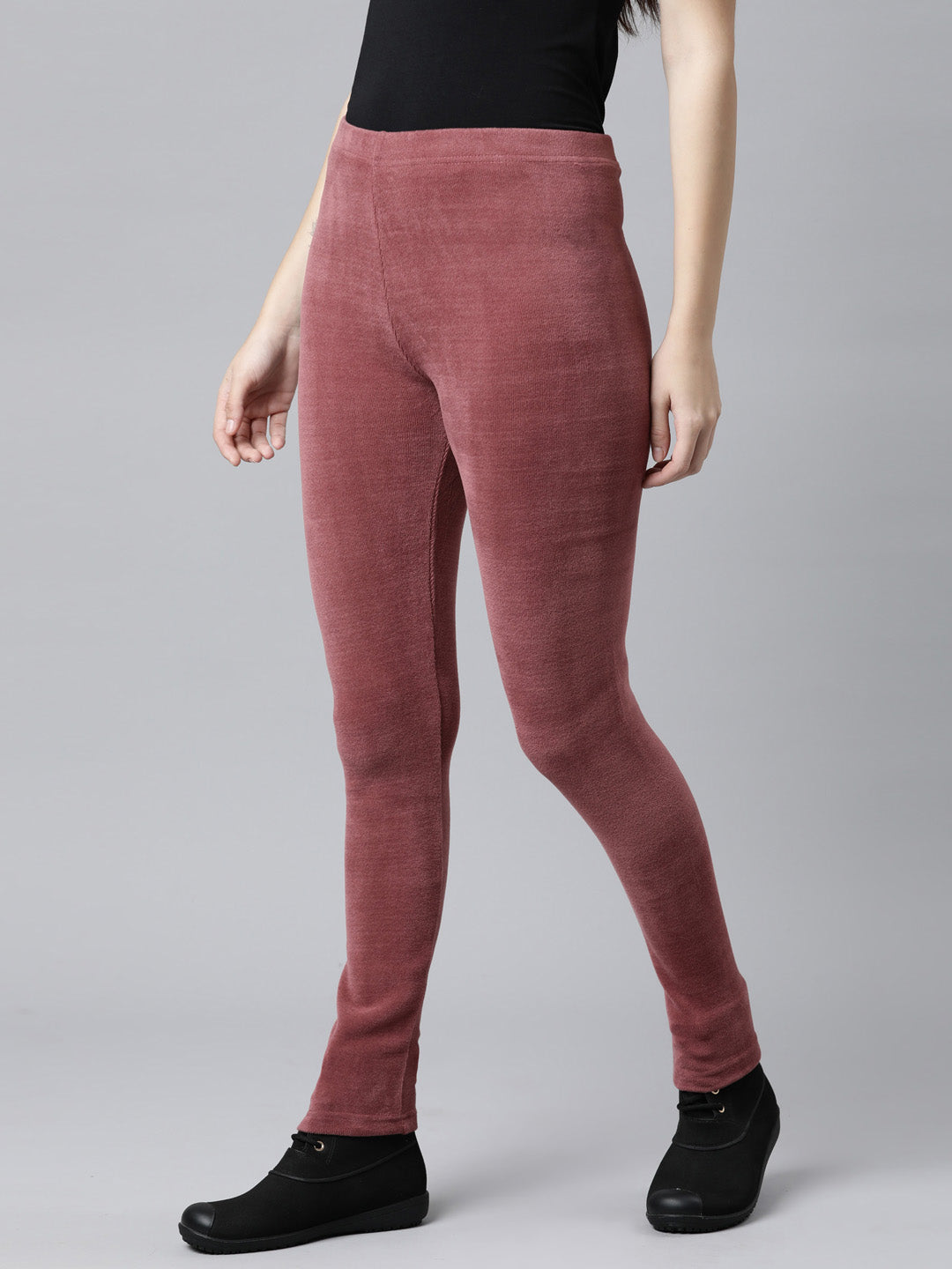 Light Wine Velour Ultra Warm Leggings