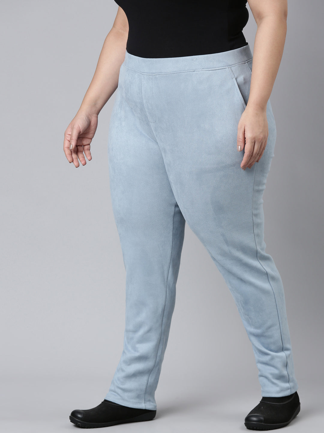 Aqua Poly Stretch Suede Tregging