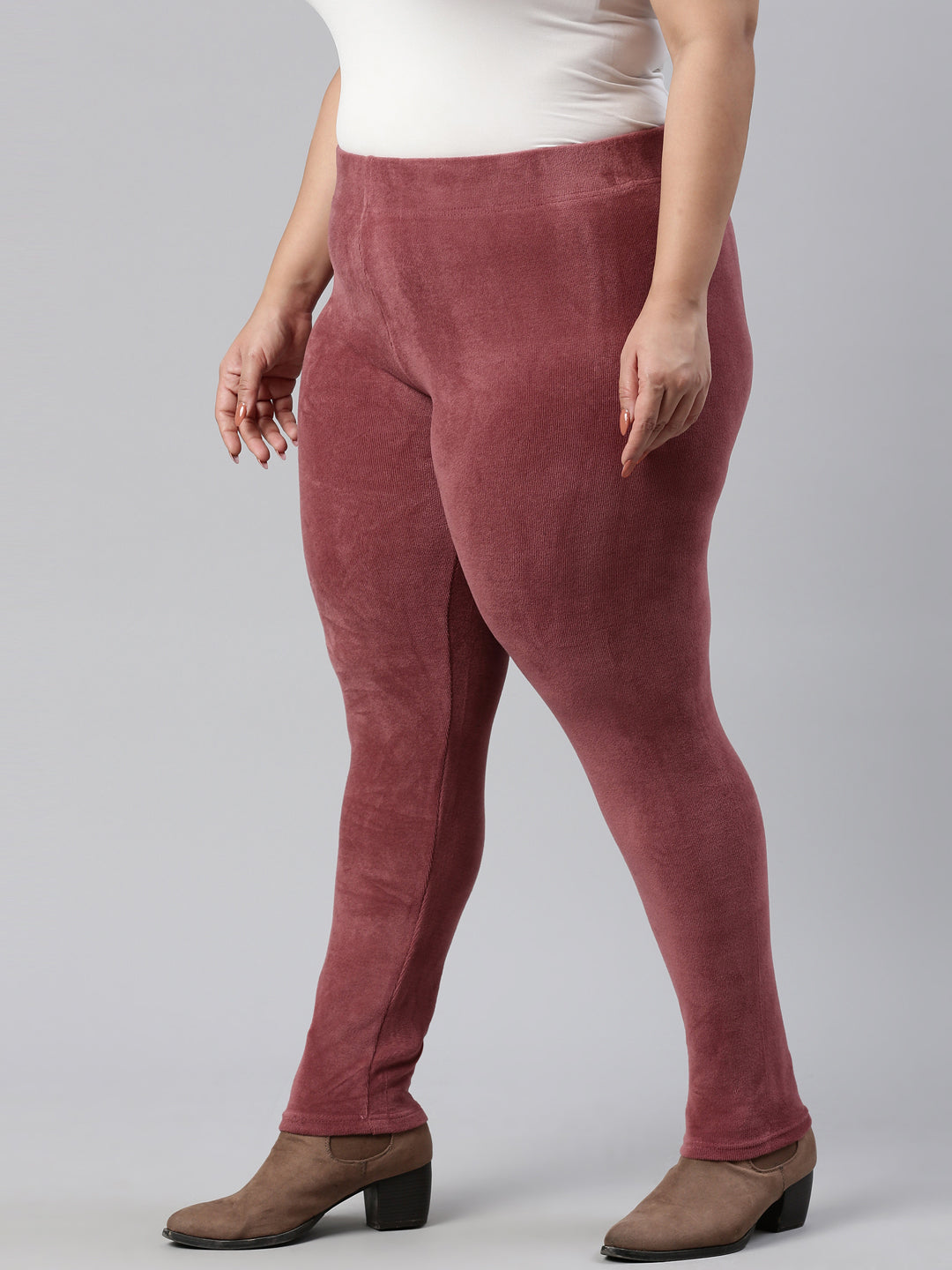 Light Wine Velour Ultra Warm Leggings