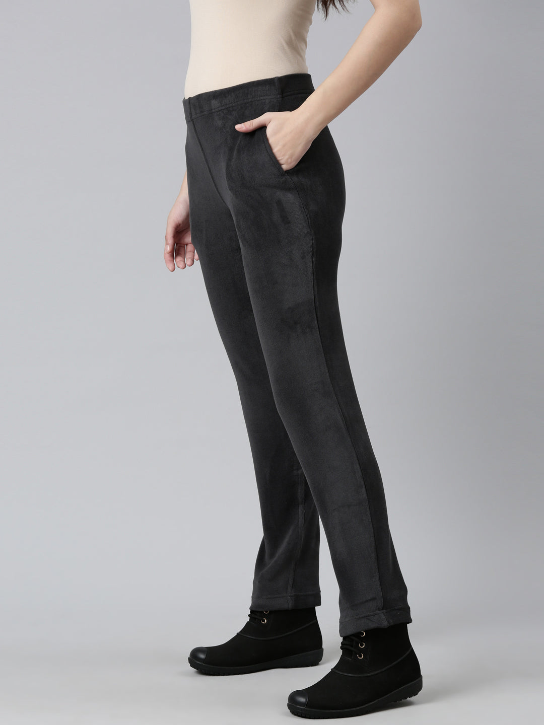 Silver Grey Velour Ultra Warm Pants